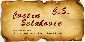 Cvetin Selaković vizit kartica